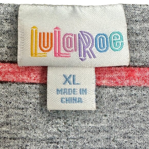 LuLaRoe Jessie Swing Dress Womens XL Black w Red Stripes SS Side Pockets Soft - Picture 4 of 9